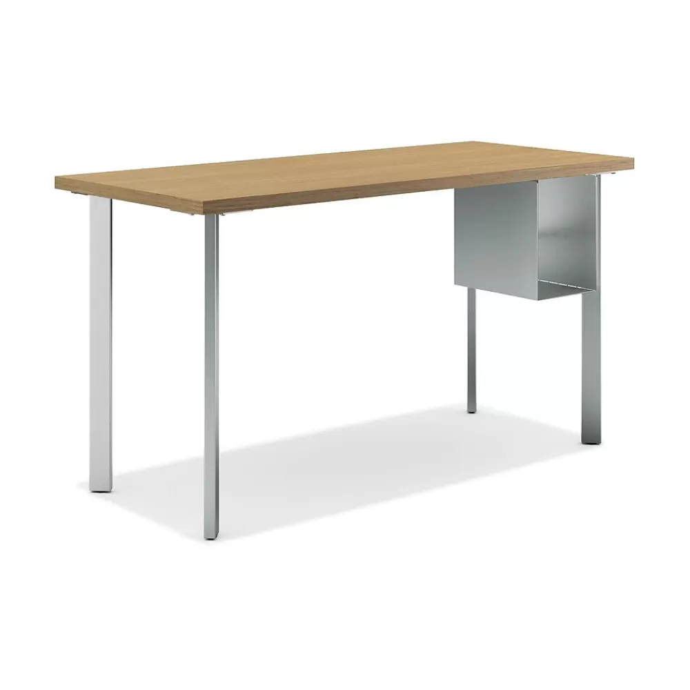 HON Coze 54"W Desk w/U-Storage, and Silver (RPL2454N1P6S) Natural Recon Fashion