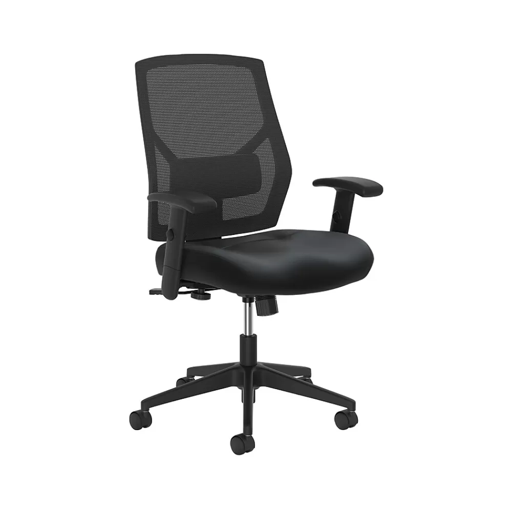 HON Crio High-Back Task Chair, Mesh Back, Adjustable Arms, Adjustable Lumbar, Black Leather (BSXVL581SB11T) Shop