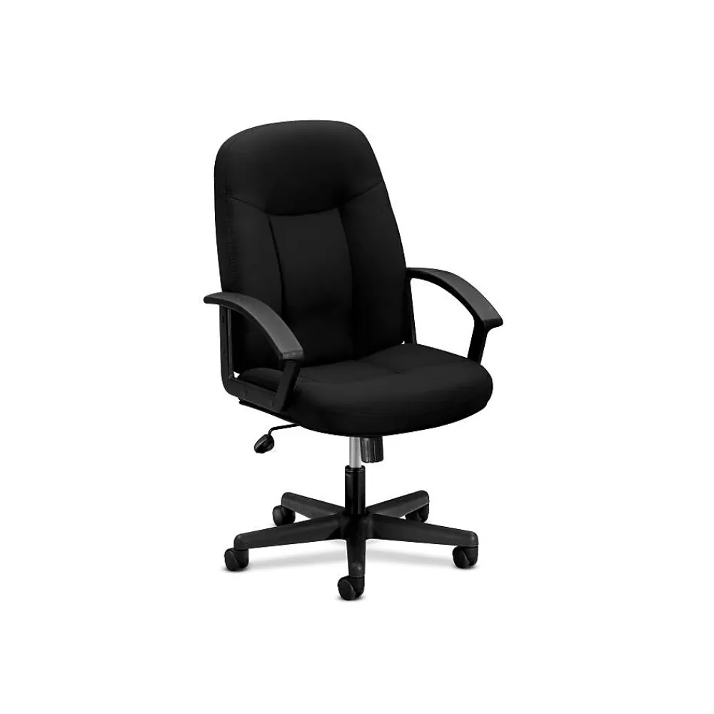 HON High-Back Executive Chair, Center-Tilt, Fixed Arms, Black Fabric (BSXVL601VA10) Best