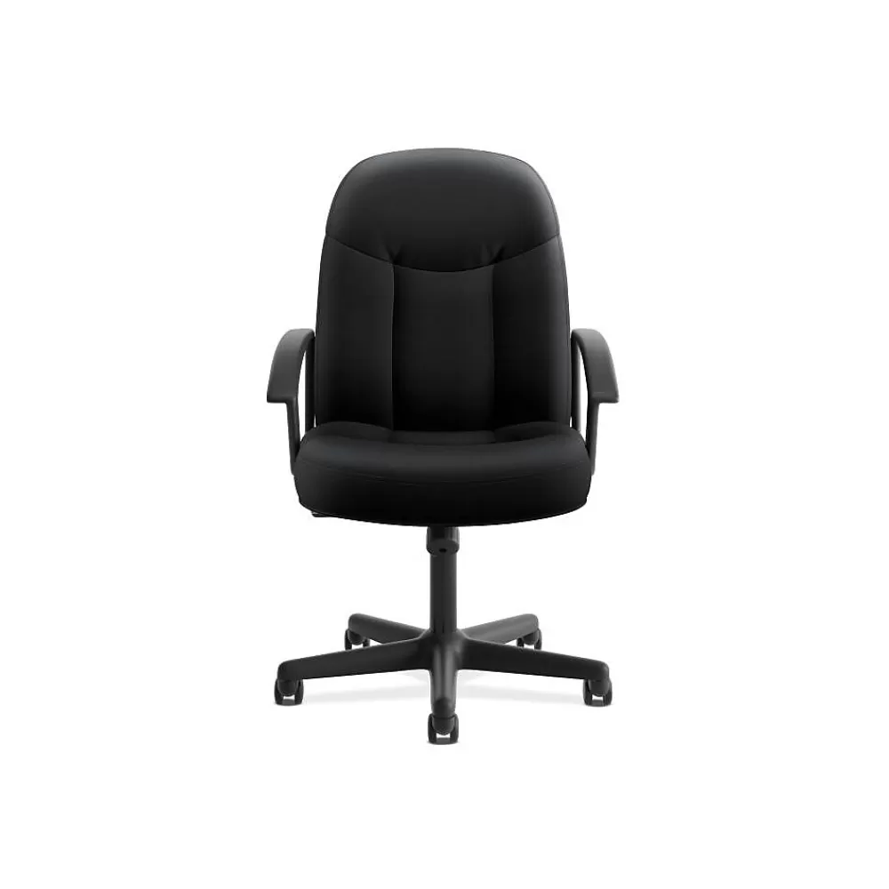 HON High-Back Executive Chair, Center-Tilt, Fixed Arms, Black Fabric (BSXVL601VA10) Best