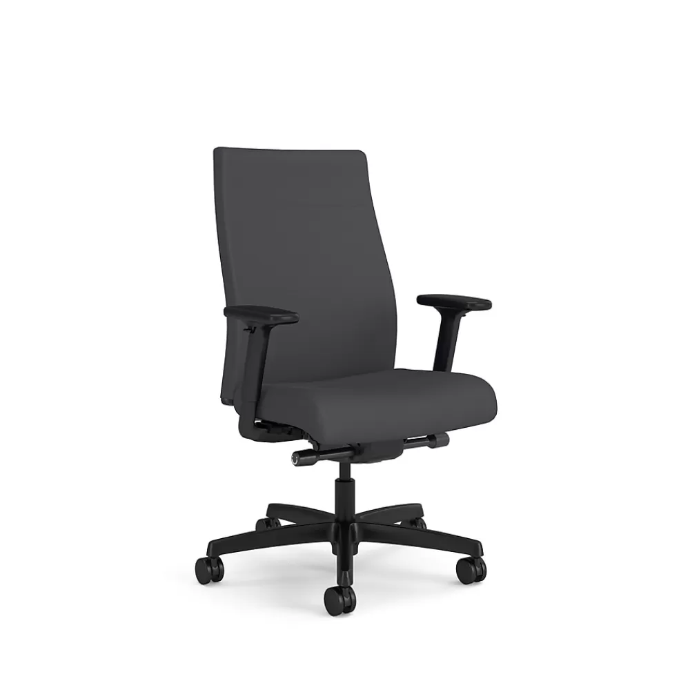 HON Ignition 2.0 Ergonomic Vinyl Upholstered Swivel Task Chair, Basalt (HIWMUKD.Y2.A.H.SX23.NL.SB.T) Dark Gray Hot