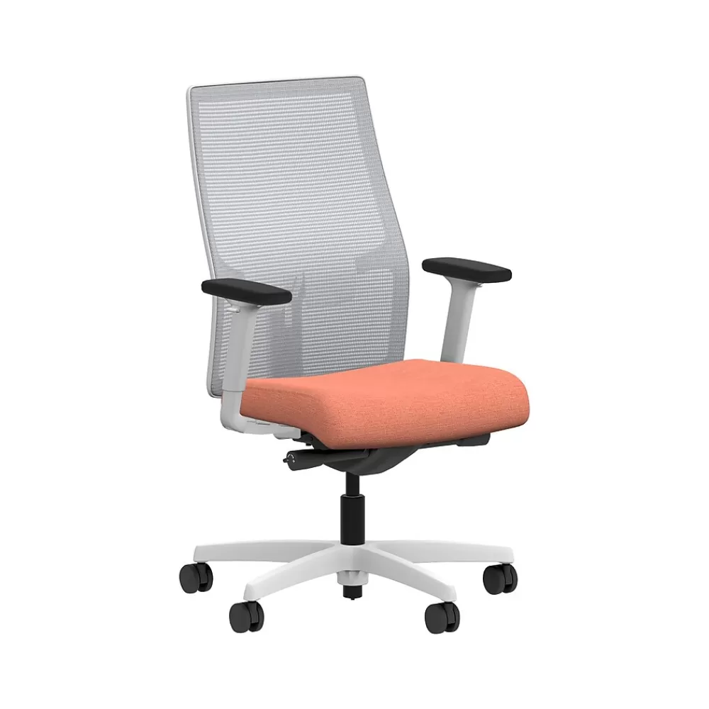HON Ignition 2.0 Fabric/Mesh Swivel Task Chair, Passion Fruit/Designer White (HIWMMKD.Y2.A.H.IF.HAML02.DW.SB.DWX) Outlet