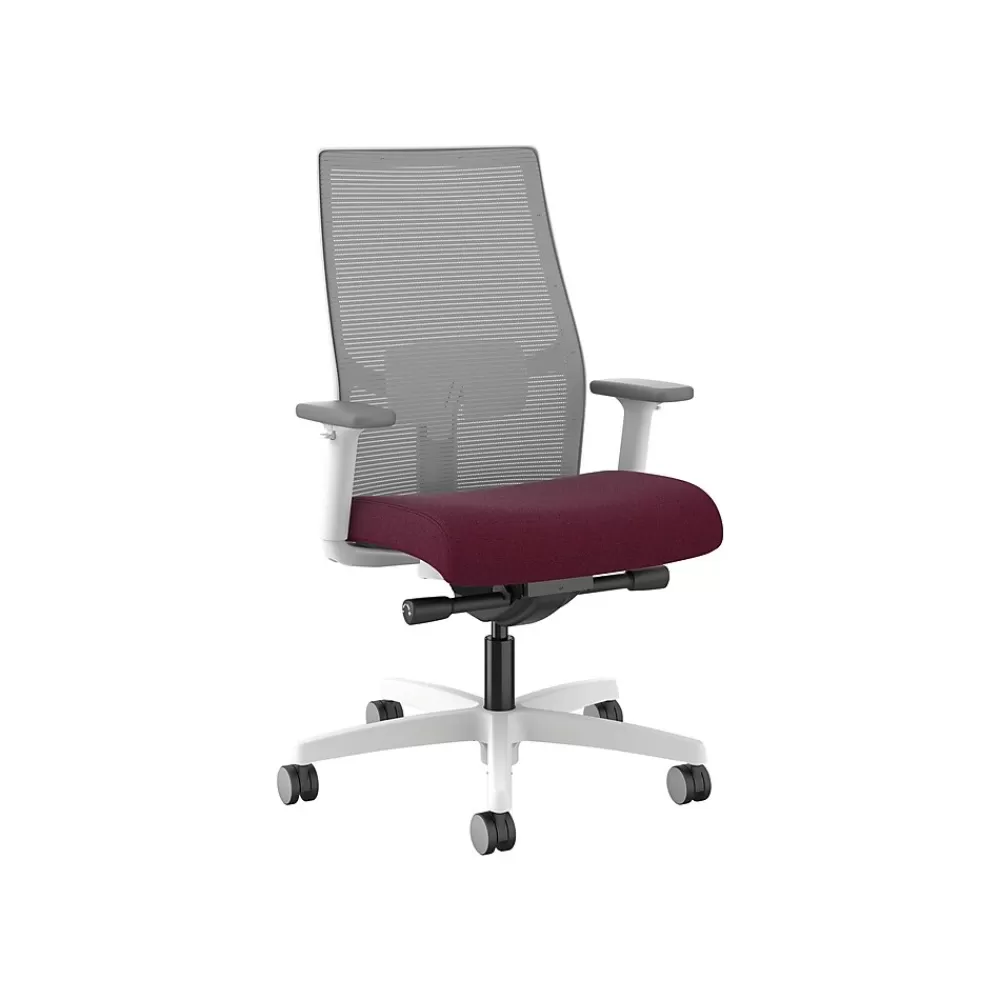 HON Ignition 2.0 Mid-Back Fabric Swivel Task Chair, Designer White/Fog/Merlot Blume (HIWMM.Y2.A.TS.) Fashion