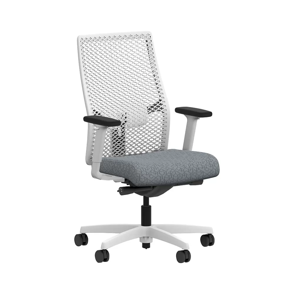 HON Ignition 2.0 ReActiv Fabric Swivel Task Chair, Basalt/Designer White (HIWMRAKD.Y2.A.H.DWR.APX25.DW.SB.DWX) Discount