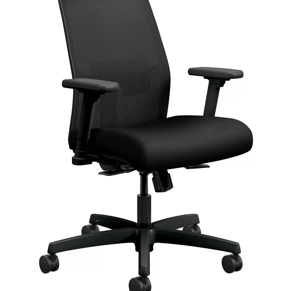 HON Ignition ilira-Stretch Mesh Back Task Chair, Synchro-Tilt Control With Seat Slider, 26"W x 26.5"D, 26"W x 40.5"H, Black Best
