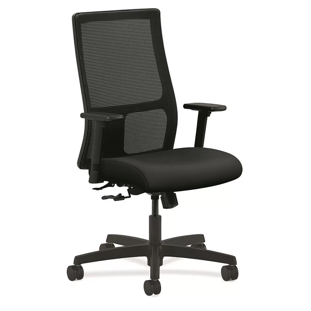 HON ® Ignition® Mesh Mid-Back Office/Computer Chair, Adjustable Arms, Contourett Polyurethane Black Best Sale