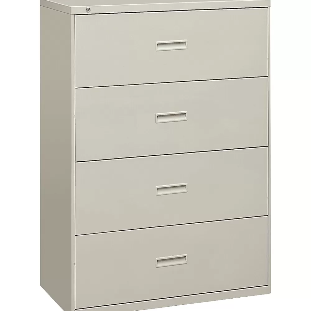 HON Lateral File, 4 Drawers, Molded Pull, Light Gray Finish, 36"W (BSX484LQ) Shop