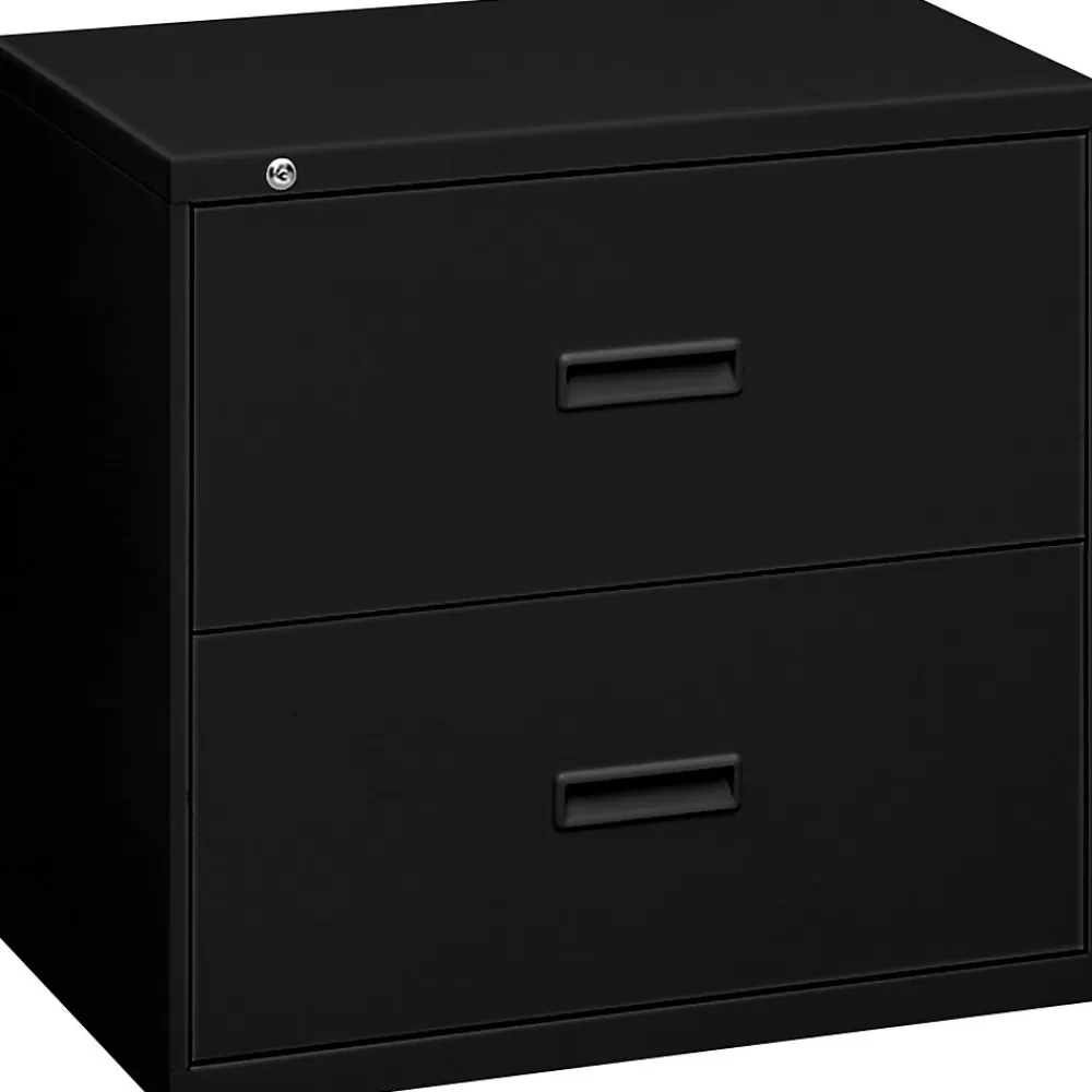 HON Lateral File, 2 Drawers, Molded Pull, 36"W, Black Finish (BSX482LP) Cheap