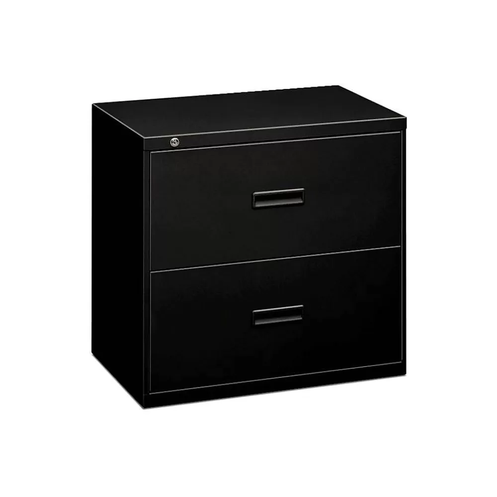 HON Lateral File, 2 Drawers, Molded Pull, 36"W, Black Finish (BSX482LP) Cheap