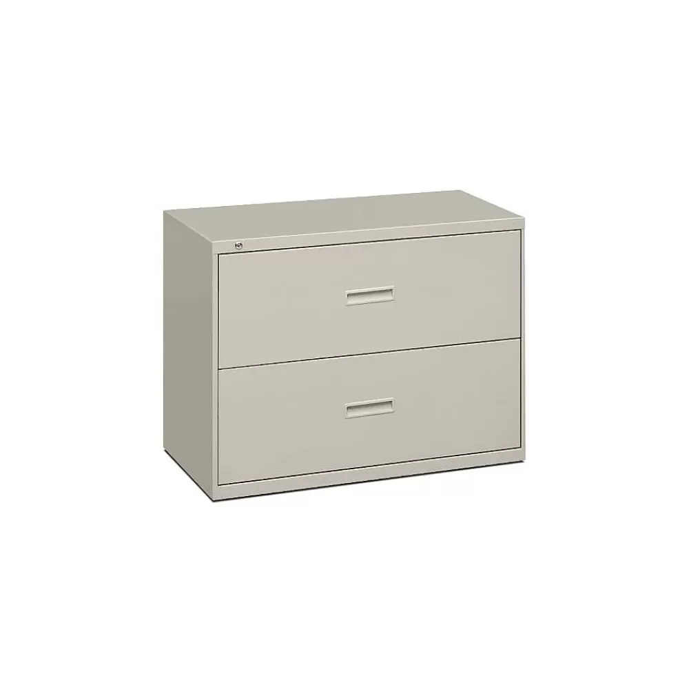 HON Lateral File, 2 Drawers, Molded Pull, 36"W, Light Gray Finish (BSX482LQ) Online