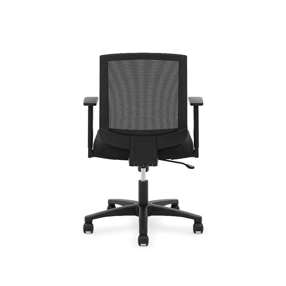 HON Mesh Mid-Back Task Chair, Center-Tilt, Tension, Lock, Fixed Arms, Black Mesh, Black Fabric (BSXVL511LH10) Best