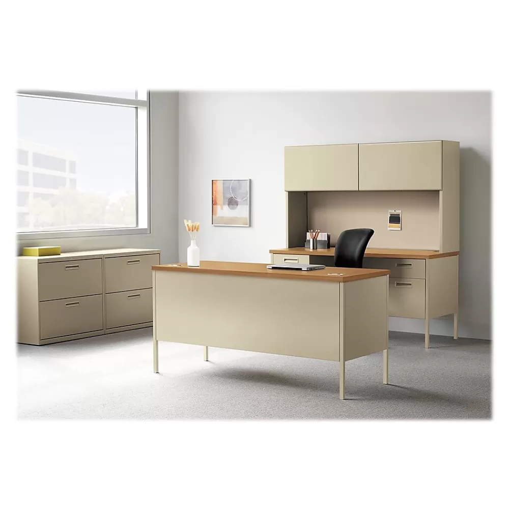 HON Metro Classic 60" Double Pedestal Desk, Harvest (P3262CL) Outlet