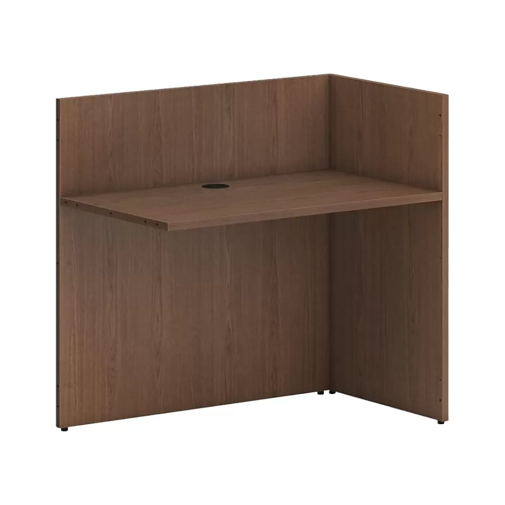 HON Mod 42" Reception Return Shell Desk, Sepia Walnut (HLPLRCPNRS4225.LSE1) New