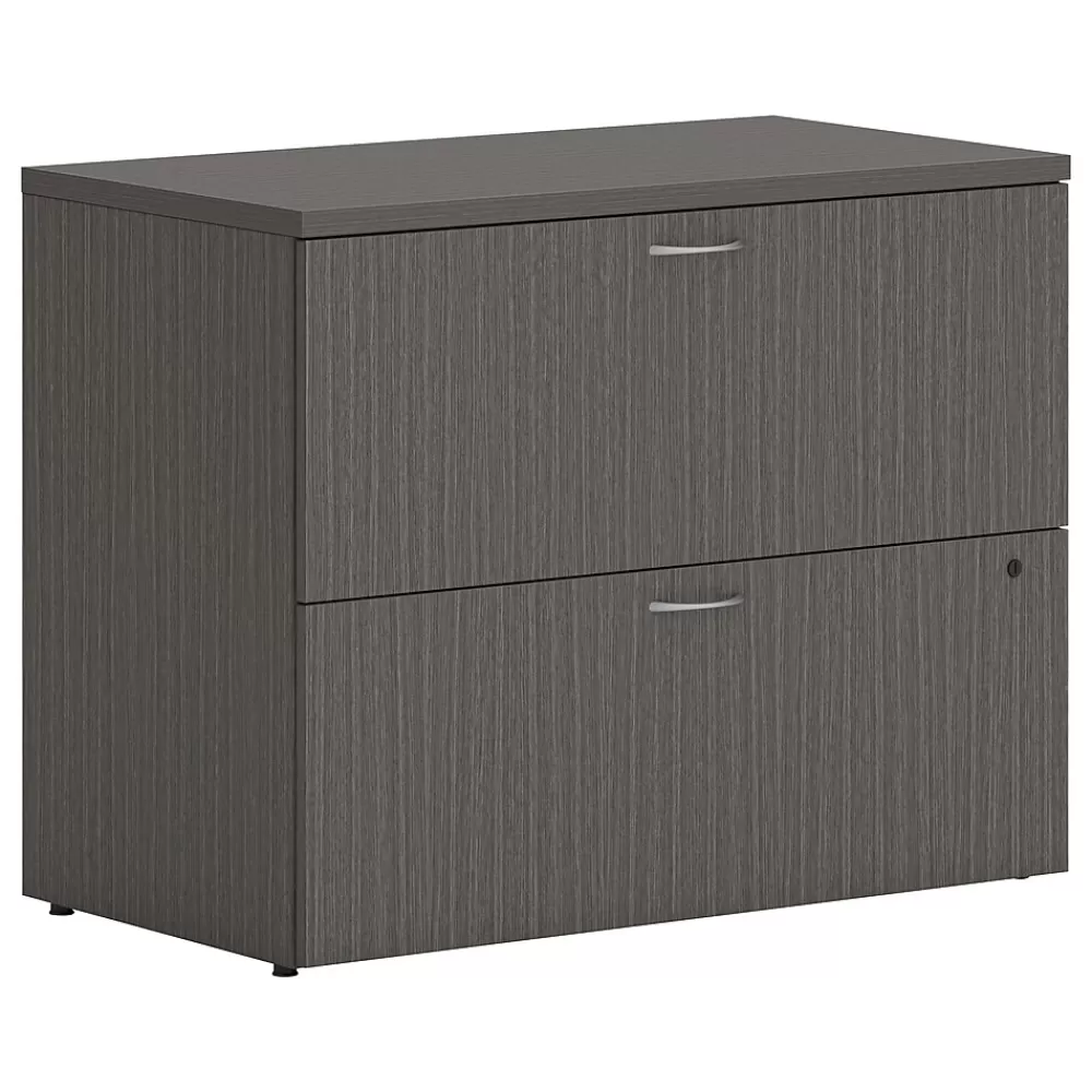 HON Mod 2-Drawer Lateral File Cabinet, Locking, Letter/Legal, Slate Teak, 36" (LLF3620L2LS1) Clearance