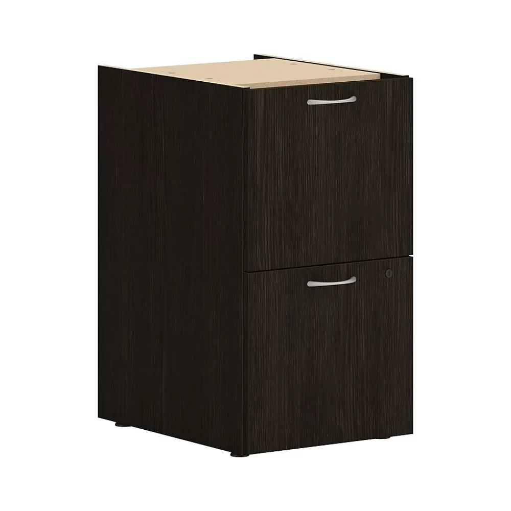 HON Mod 3-Drawer Mobile Vertical File Cabinet, Letter/Legal Size, Lockable, 28"H x 15"W x 20"D, Java Oak (PLPSBBFLJ1) Shop