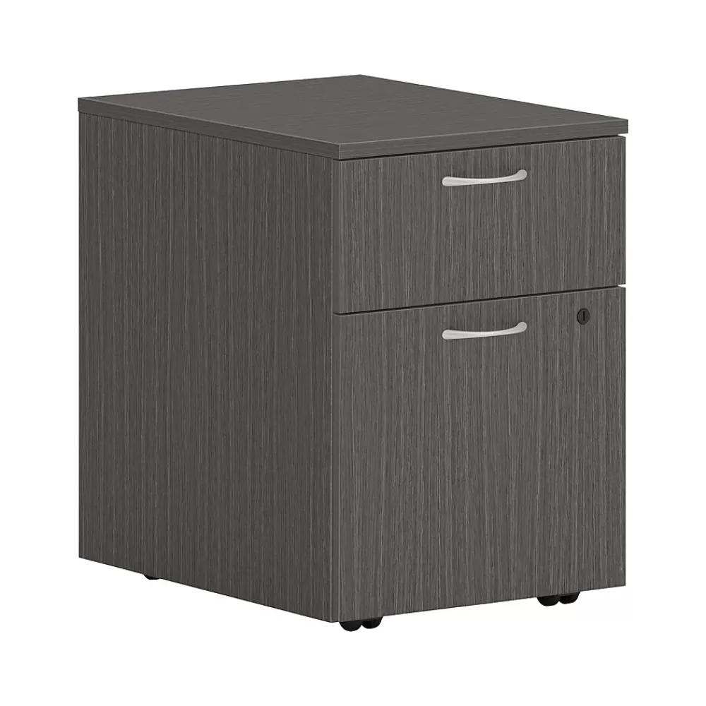 HON Mod 2-Drawer Vertical File Cabinet, Letter/Legal, Slate Teak, 20" (HLPLPMBFLSL1) Flash Sale