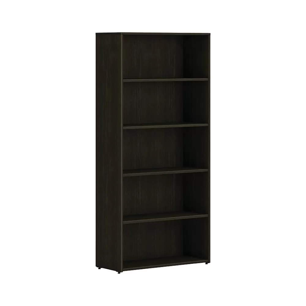 HON Mod 5-Shelf 65"H Bookcase, Java Oak (HLPLBC3013B5.LJA1) Discount