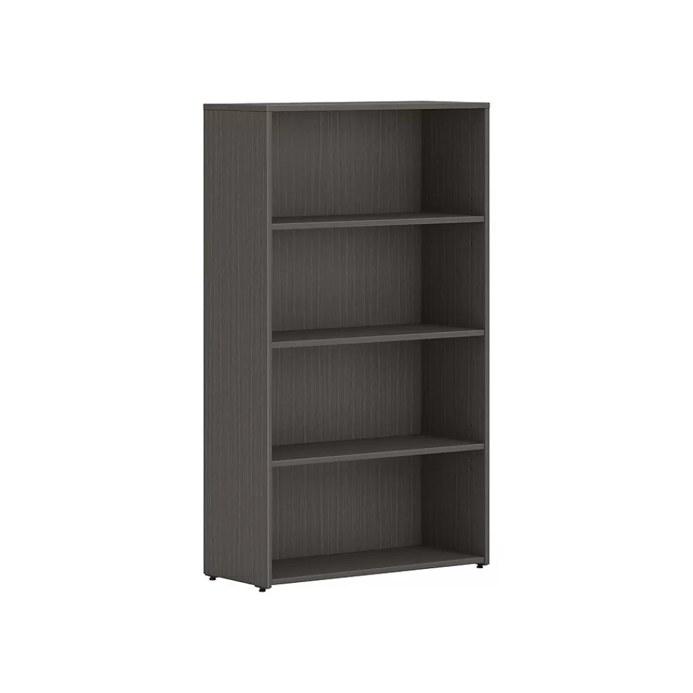 HON Mod 4-Shelf 53"H Bookcase, Slate Teak (HLPLBC3013B4.LSL1) Discount