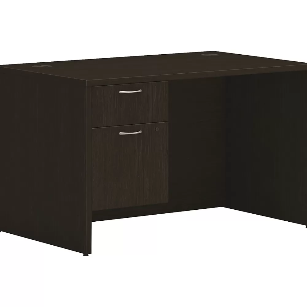 HON Mod 48"W Computer Desk, Java Oak (HLPLDS48HBFJA1) Clearance