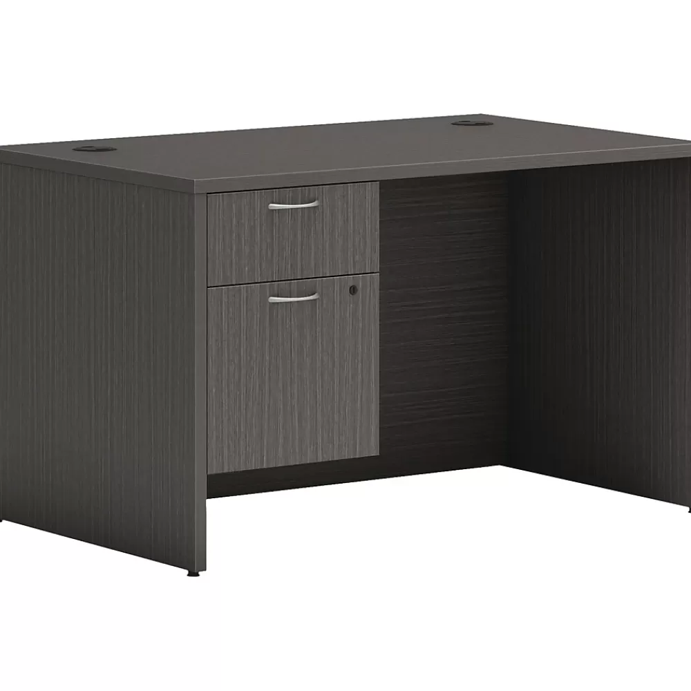 HON Mod 48"W Single Hanging Pedestal Desk, Slate Teak (HLPLDS48HBFSL1) Flash Sale