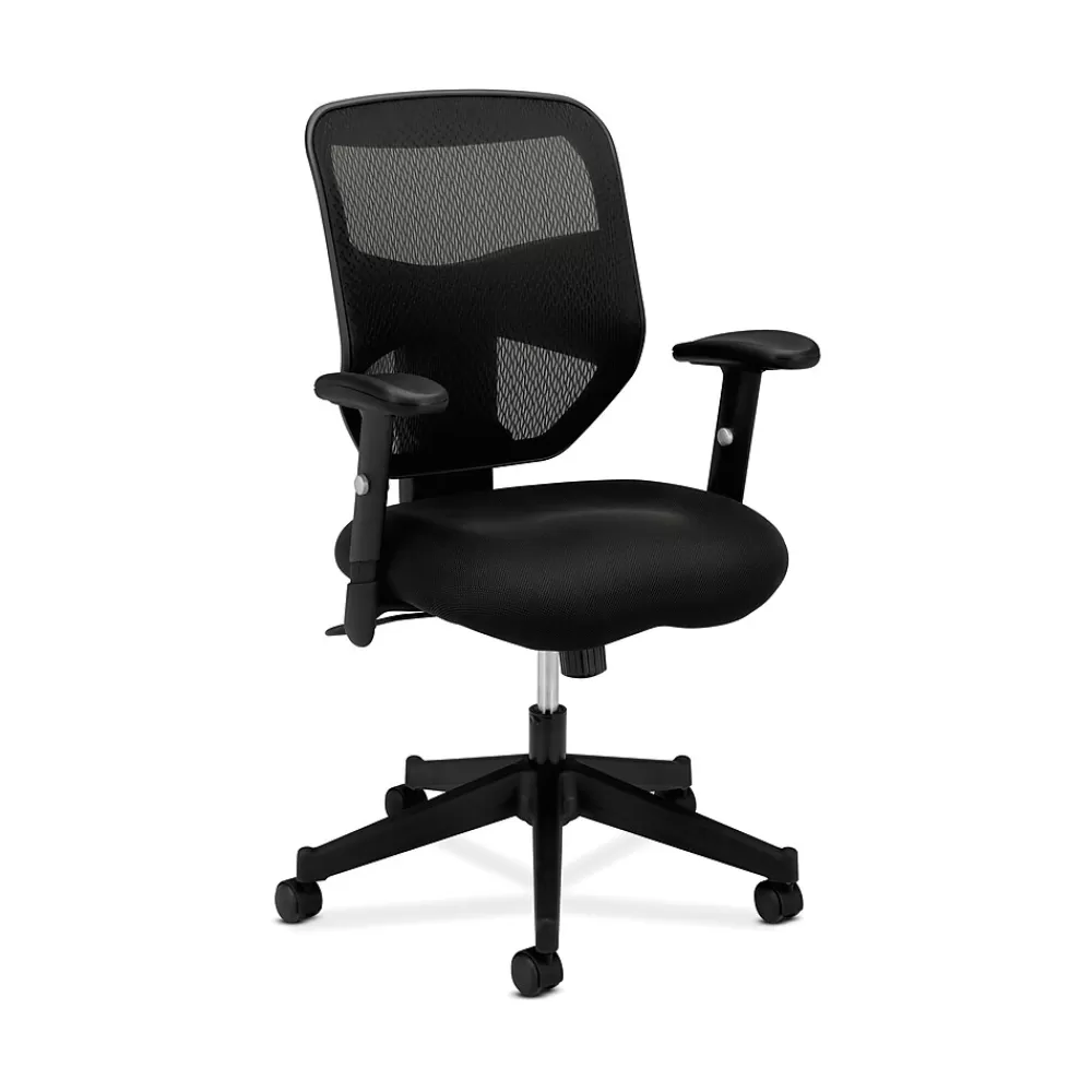 HON Prominent Mesh High-Back Task Chair, Center-Tilt, Adjustable Arms, Black Sandwich (BSXVL531MM10) Best Sale