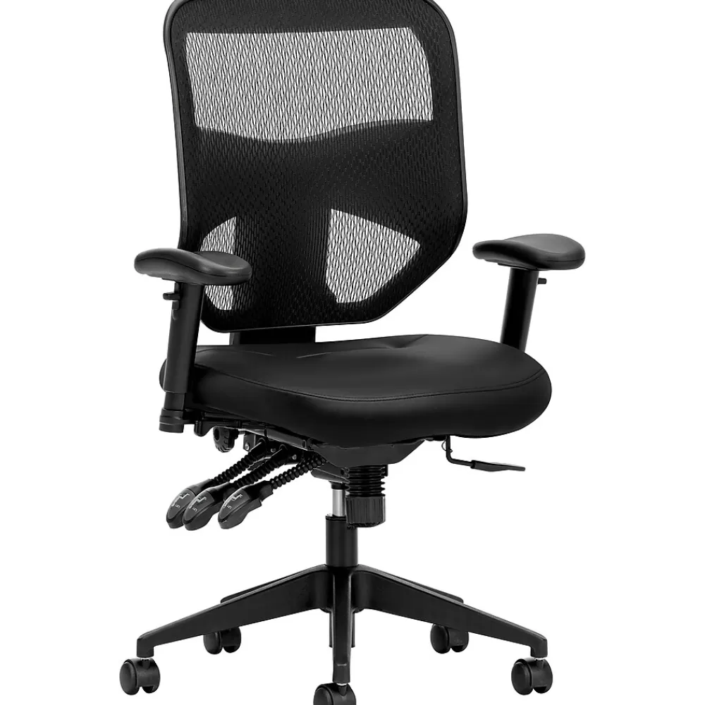 HON Prominent 2-Way Arms Mesh/Leather High-Back Task Chair, Black (BSXVL532SB11) Cheap