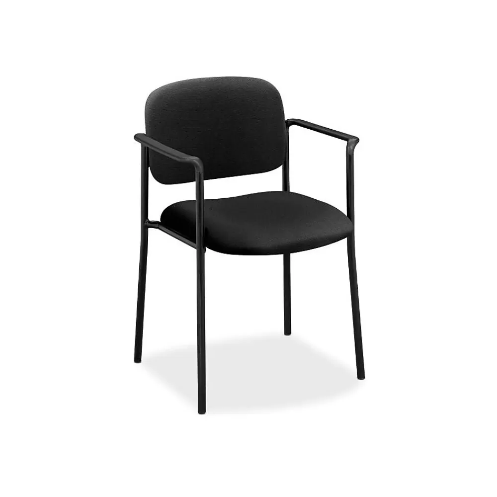 HON Scatter Fabric Stacking Guest Chair, Fixed Arms, Black (BSXVL616VA10) Cheap