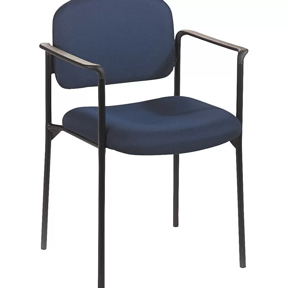 HON Scatter Fabric Stacking Guest Chair, Fixed Arms, Navy (BSXVL616VA90) Best Sale