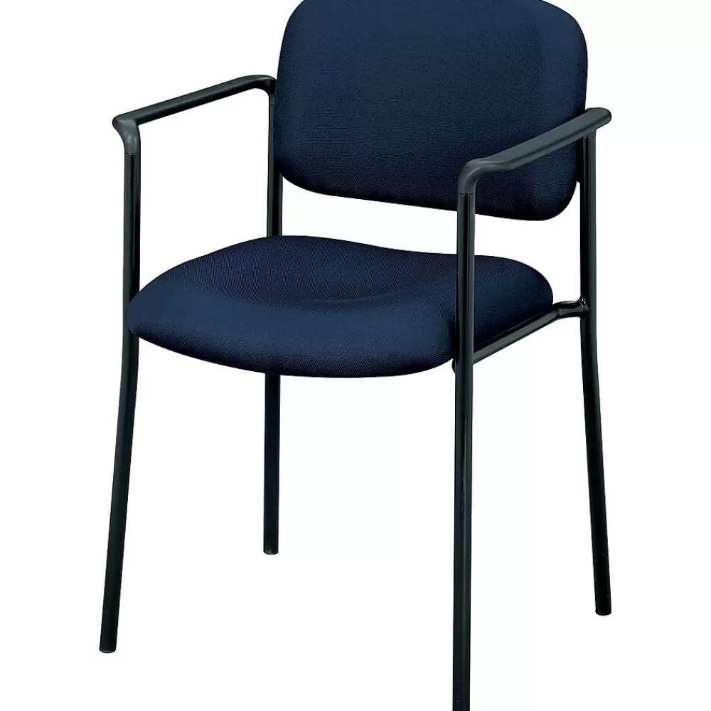 HON Scatter Fabric Stacking Guest Chair, Fixed Arms, Navy (BSXVL616VA90) Best Sale