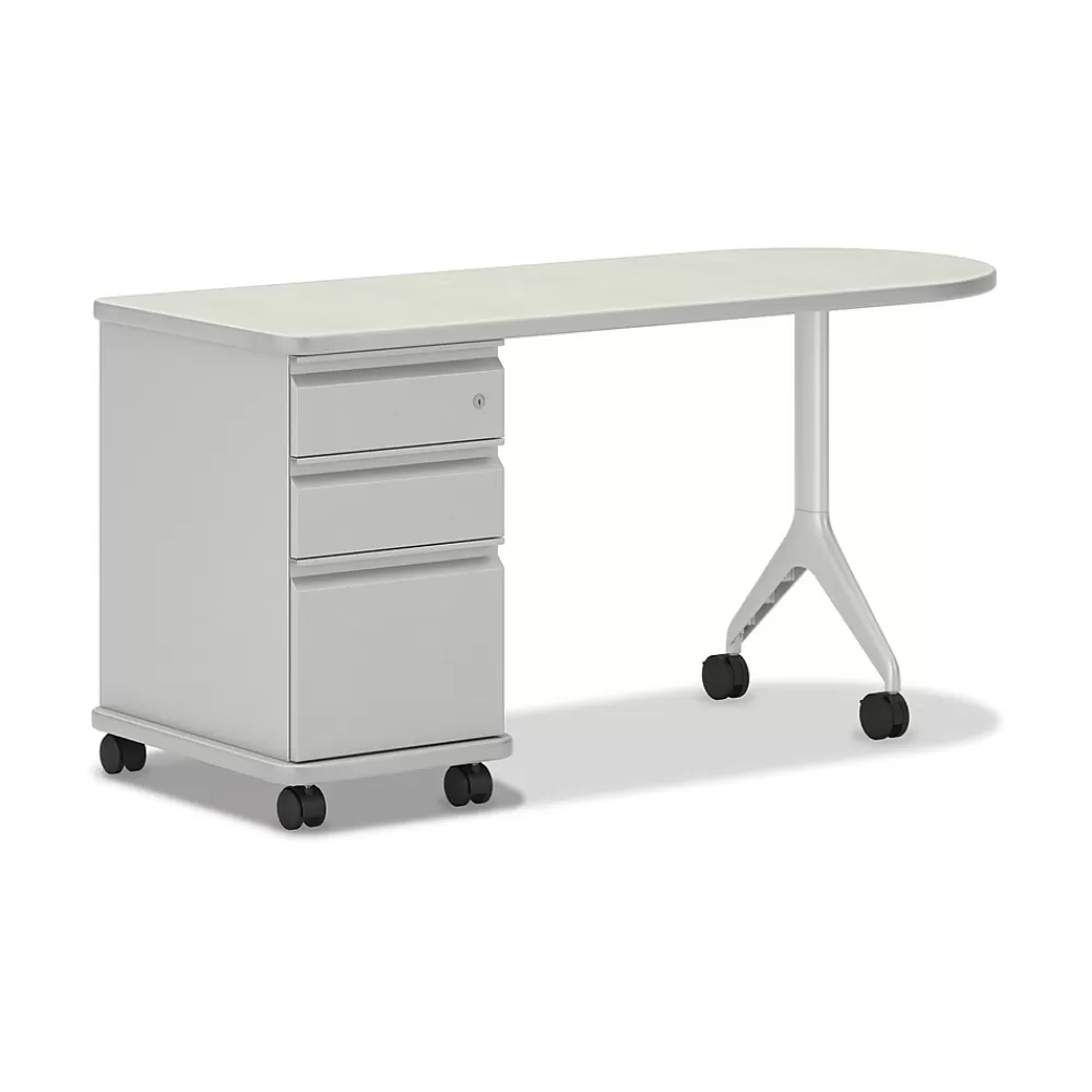 HON SmartLink 60" D-Shape Value Teacher Station Desk, Silver Mesh/Platinum (HLTV2460T-3.B9.K.T1) Discount