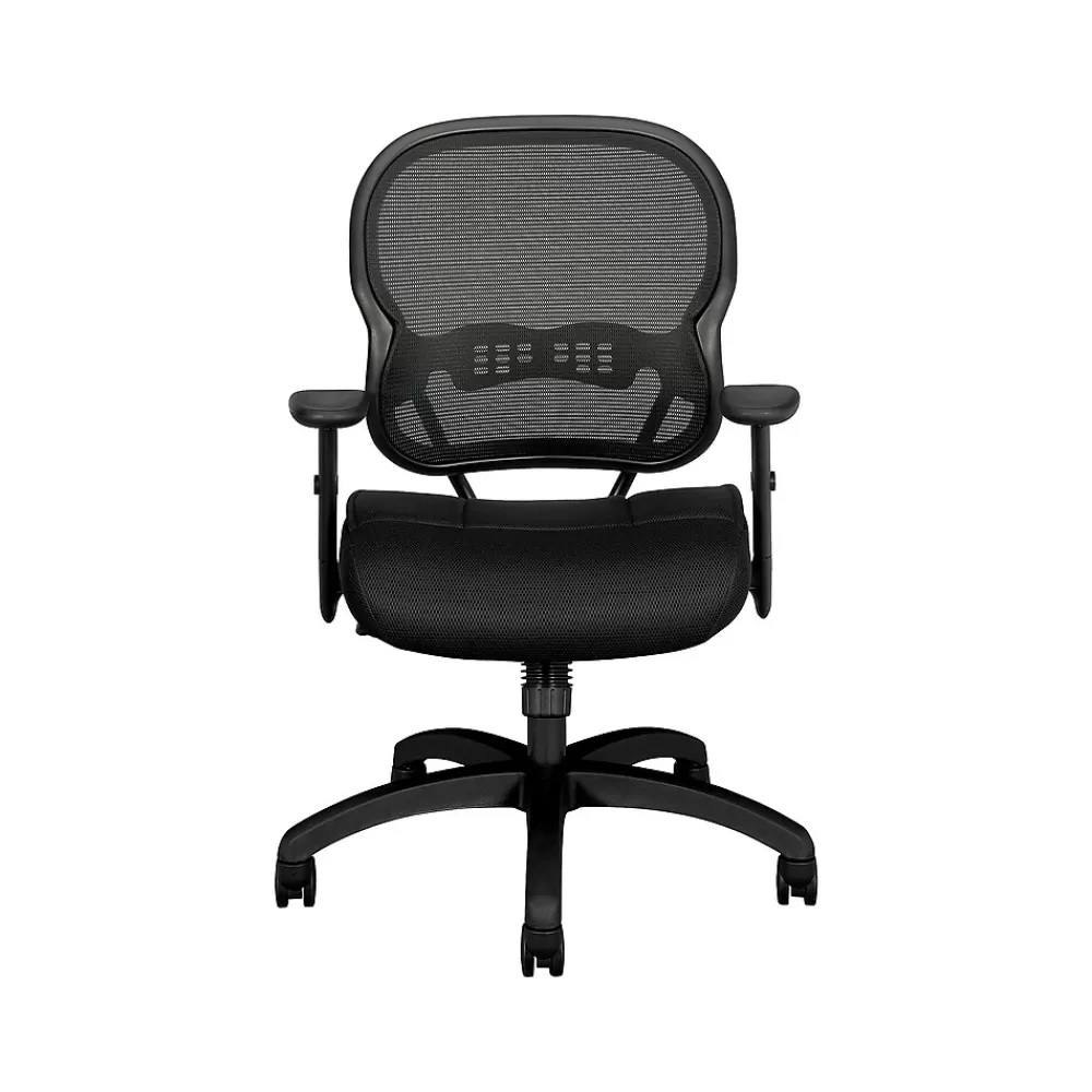 HON Wave Mesh Mid-Back Chair, Synchro-Tilt, Adjustable Arms, Black Sandwich Mesh (BSXVL712MM10) Store