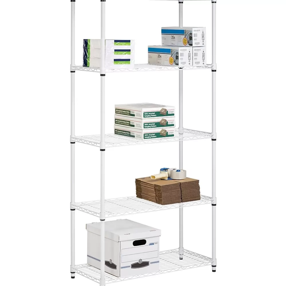 Honey-Can-Do Honey Can Do 5-Shelf Metal Shelving Unit, White (SHF-01573) Discount