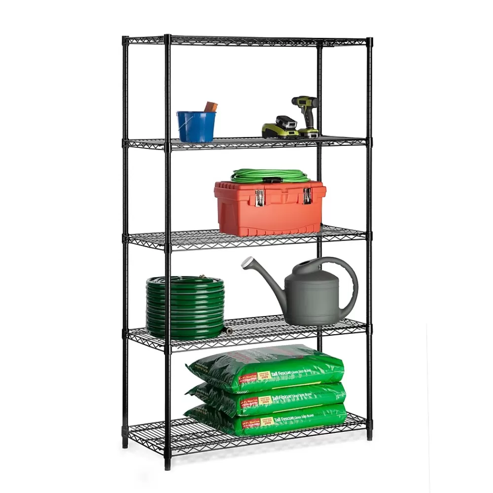 Honey-Can-Do Honey Can Do 5-Shelf Metal Unit, 42"W, Black (SHF-01440) Best