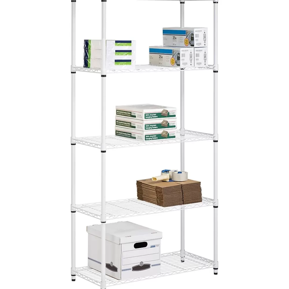 Honey-Can-Do Honey Can Do 5-Shelf Metal Unit, 36"W, White (SHF-09623) Discount