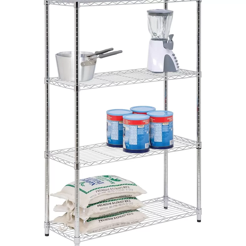 Honey-Can-Do Honey-Can Do 4-Tier 250lb. Capacity Shelving Unit, Chrome (SHF-09437) Hot