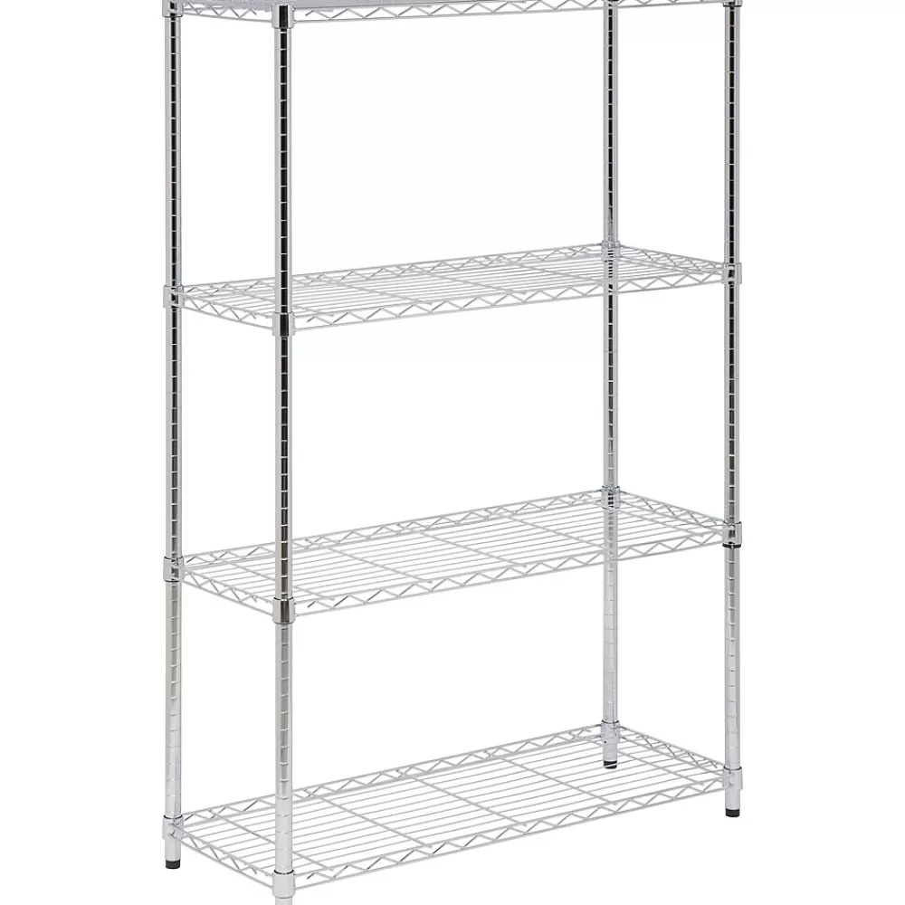 Honey-Can-Do Honey-Can Do 4-Tier 250lb. Capacity Shelving Unit, Chrome (SHF-09437) Hot