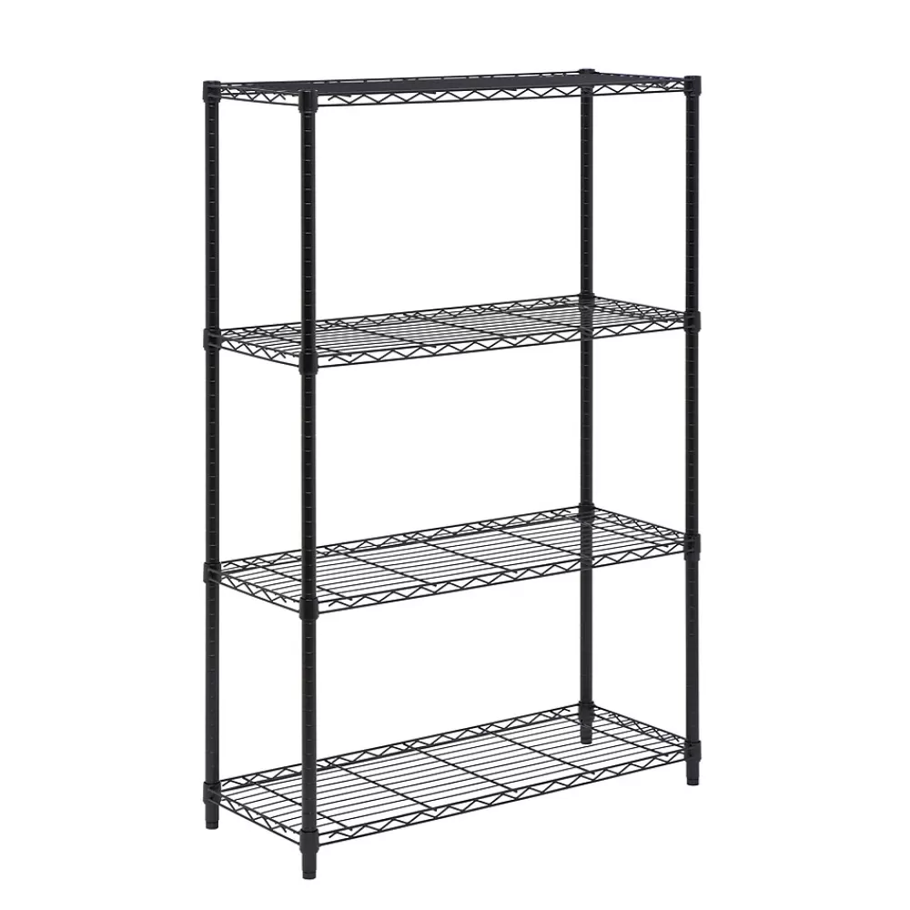 Honey-Can-Do 4-Shelf Metal Shelving Unit, 36"W, Black (SHF-03936) Online