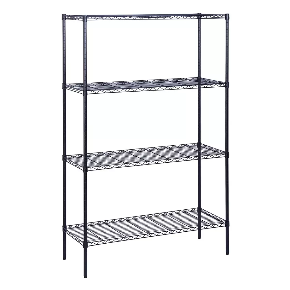 Honey-Can-Do 4-Shelf Metal Shelving Unit, 48"W, Black (SHF-05225) Shop