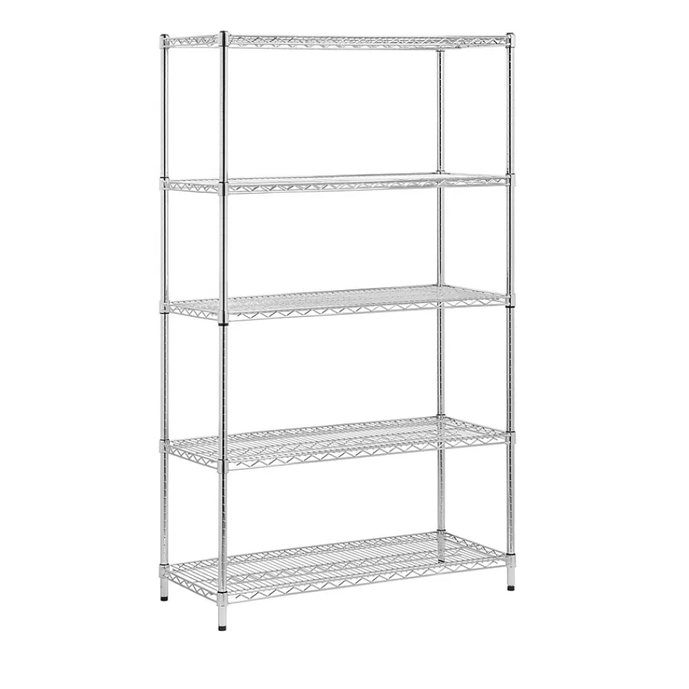 Honey-Can-Do 5-Tier Heavy-Duty Adjustable Shelving Unit with 800-lb Shelf Capacity, 18"W, Chrome (SHF-01441) Best