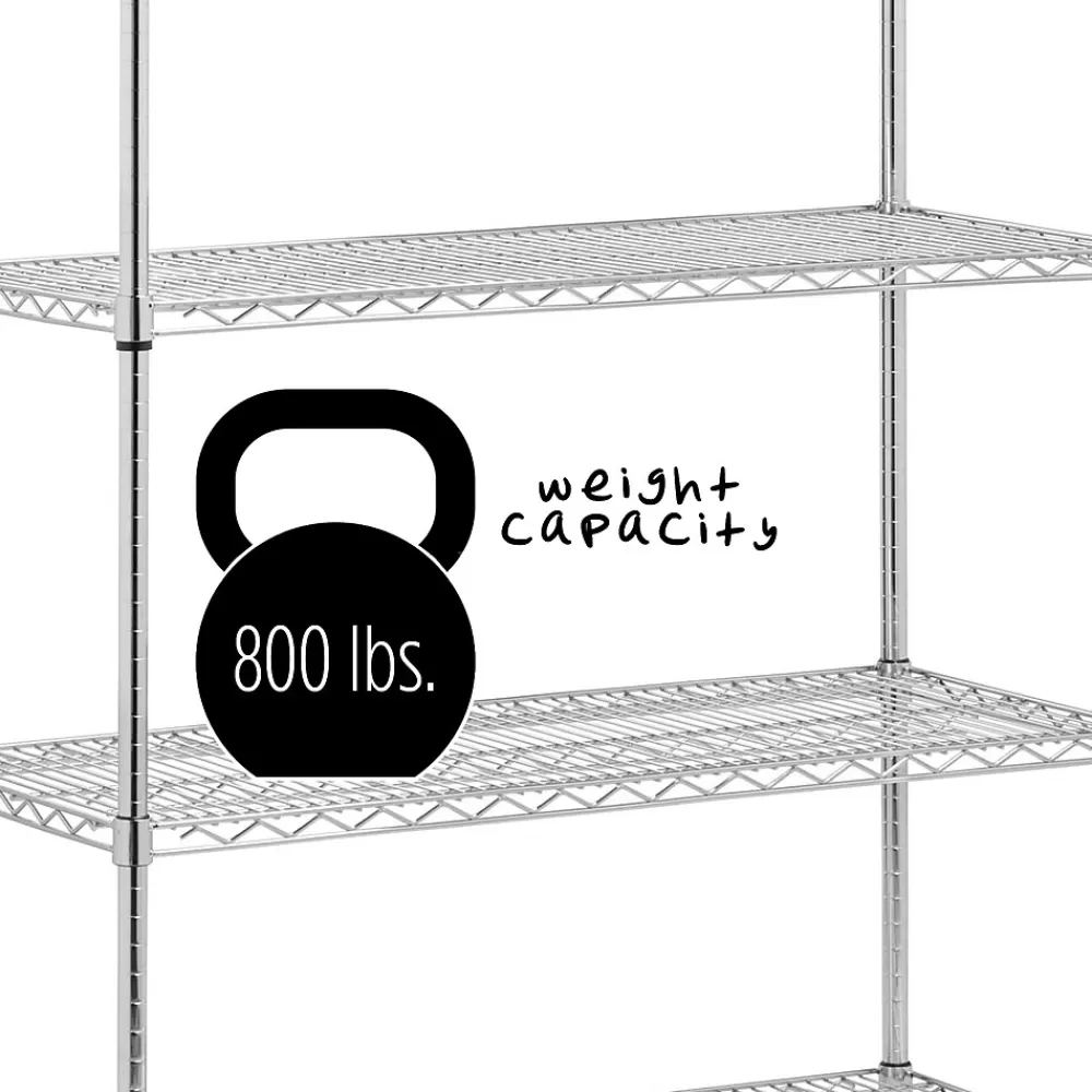 Honey-Can-Do 5-Tier Heavy-Duty Adjustable Shelving Unit with 800-lb Shelf Capacity, 18"W, Chrome (SHF-01441) Best