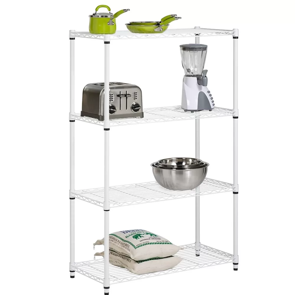 Honey-Can-Do 4-Tier Heavy-Duty Adjustable Shelving Unit with 250-lb Weight Capacity, 14"W, White (SHF-09440) Best Sale