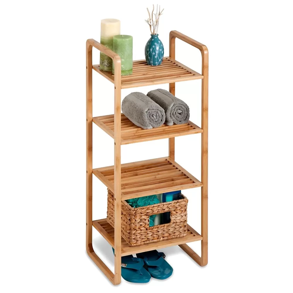 Honey-Can-Do 4-Tier Shelf, Natural Bamboo (SHF-09337) Flash Sale