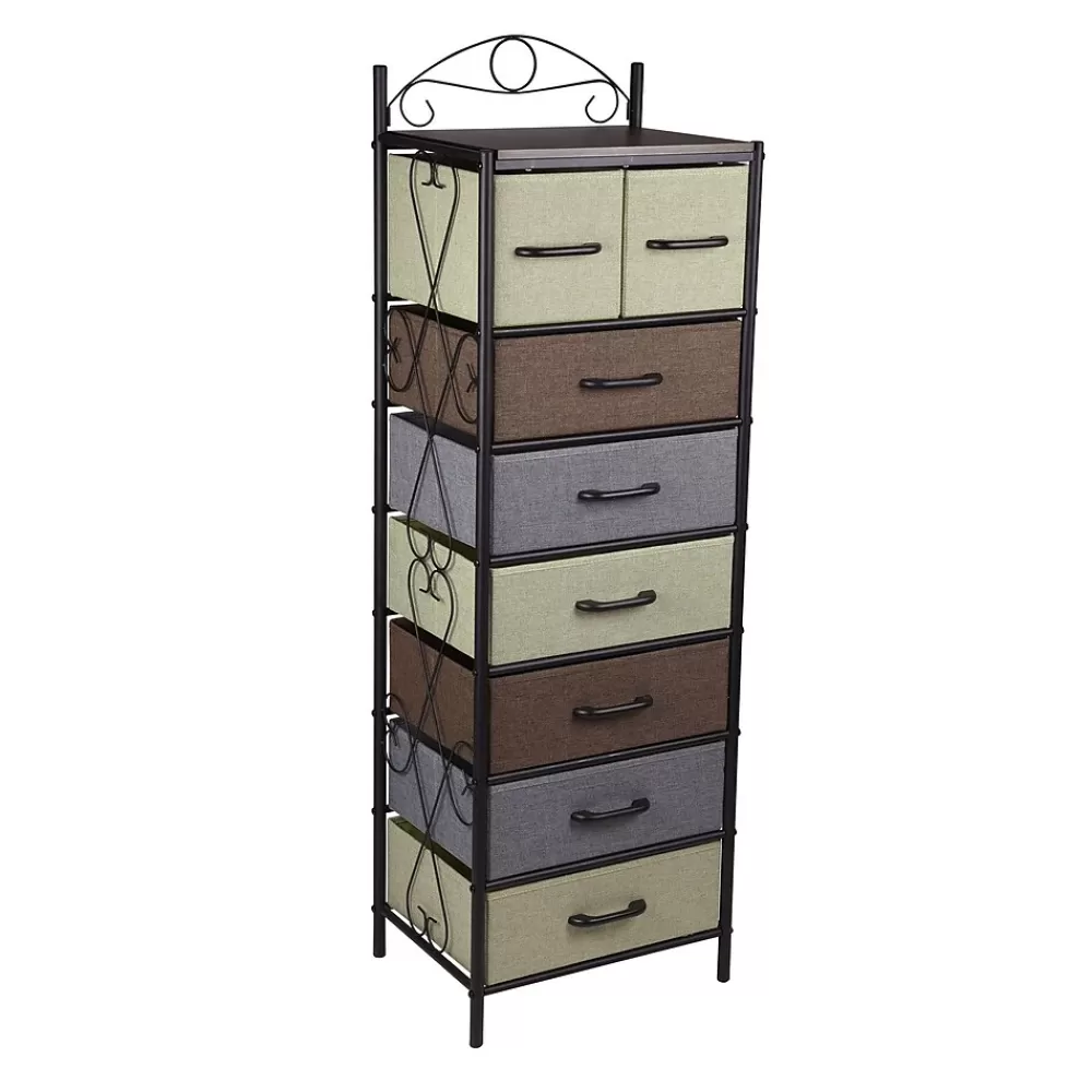 Household Essentials 8-Drawer Tower, Black/Brown/Green/Blue (8044-1) Discount