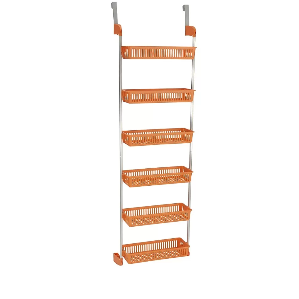 Household Essentials OTD 6-Shelf Hanging Storage Rack, 57" x 19.25" x 6.25", Orange (2152-1) Best