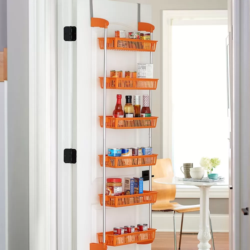 Household Essentials OTD 6-Shelf Hanging Storage Rack, 57" x 19.25" x 6.25", Orange (2152-1) Best