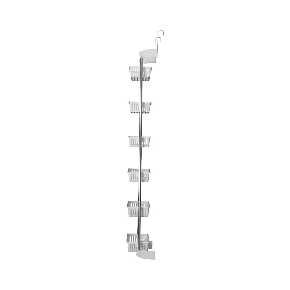 Household Essentials 6-Shelf Plastic Over-the-Door Storage Rack, 18", (2154-1) White Cheap
