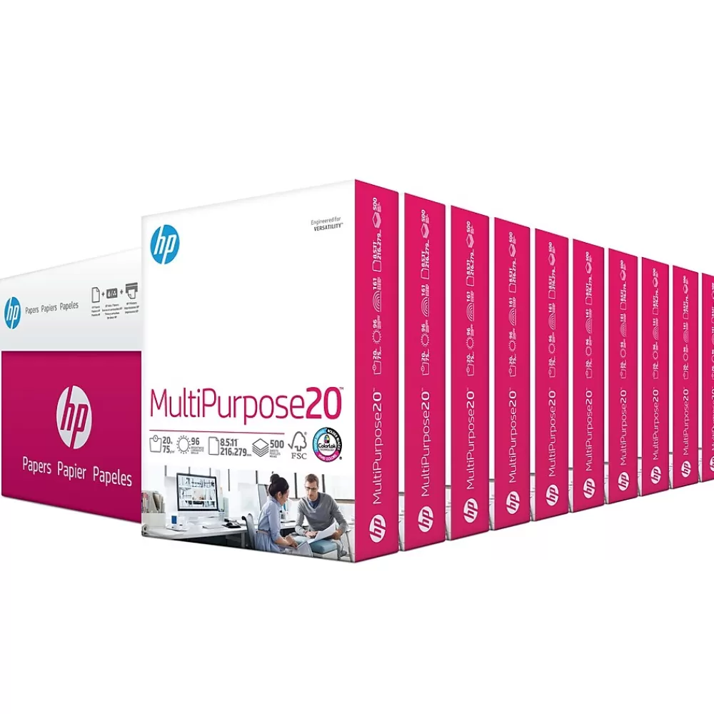 HP 8.5" x 11" Multipurpose Paper, 20 lbs., 96 Brightness, 5000 Sheets/Carton (M1120) Store