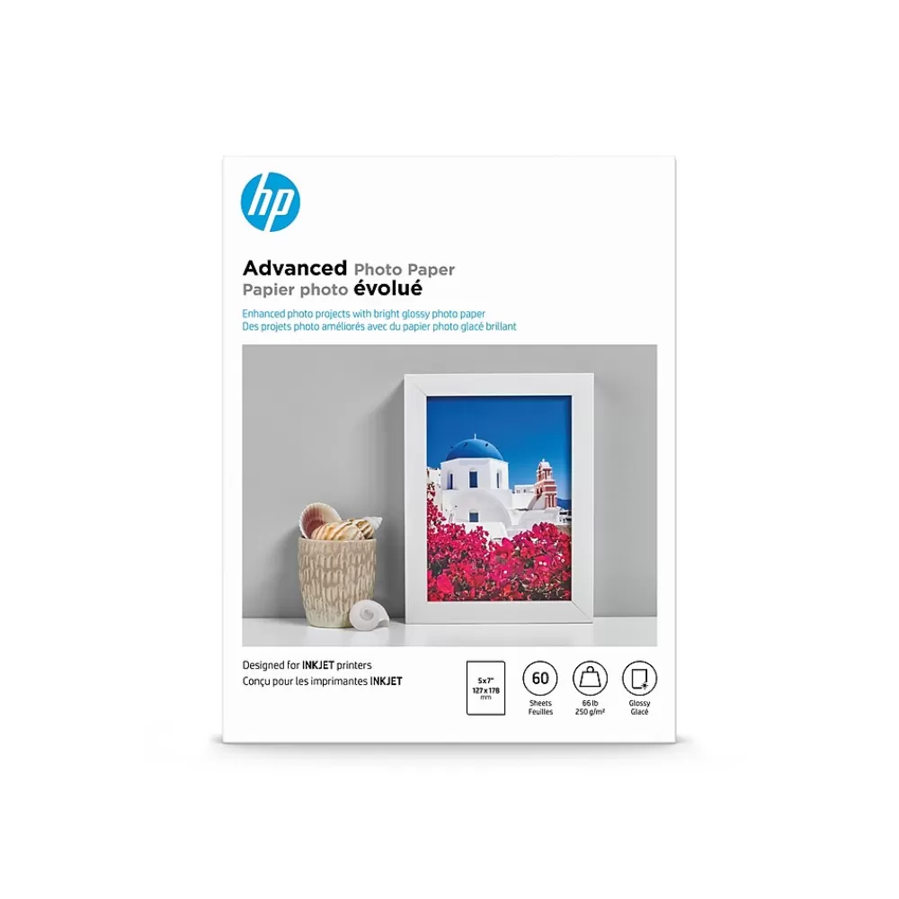 HP Advanced Glossy Photo Paper, 5" x 7", 60 Sheet/Pack (Q8690A) Best Sale