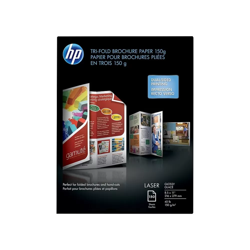 HP Enhanced Glossy Tri-Fold Business Paper, 8.5" x 11", 150 Sheet/Pack (Q6612A) Cheap