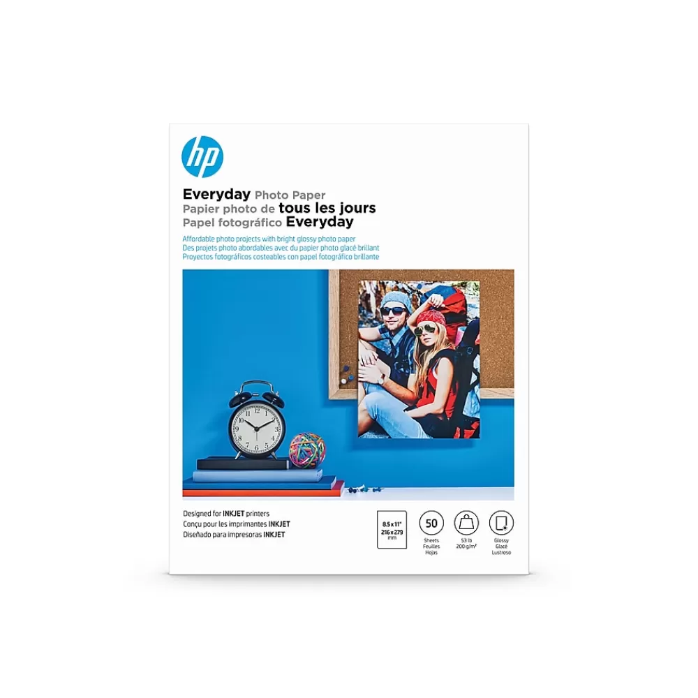 HP Everyday Glossy Photo Paper, 8.5" x 11", 50 Sheet/Pack (Q8723A) Shop